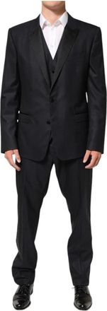 Dolce & Gabbana Martini 2-knoops 3-delig pak - Heren - Business pakken - Zwart - 3XL - Wol - Kostuums