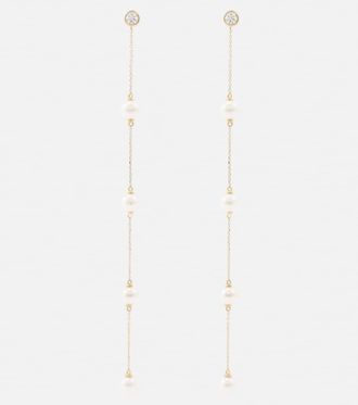 Mateo Bijoux Orecchini in oro 14kt con diamanti e perle