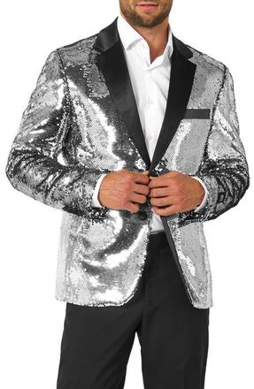 OppoSuits Shiny Silver Sequin Dinner Jacket at Nordstrom, Size 36