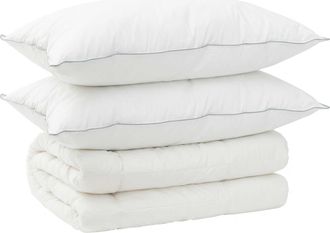 vidaXL Set Di Piumone E Cuscini 3 Pz 155x220 Cm Inverno 450 Gsm Lana Vidaxl