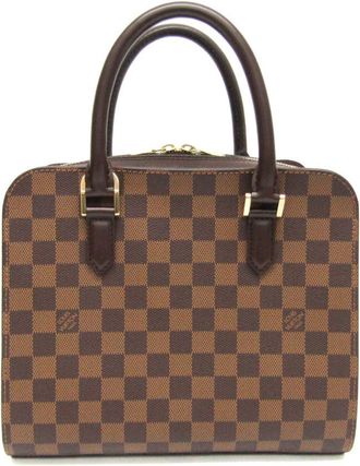 Louis Vuitton Triana Brown Canvas Handbag (Pre-Owned)