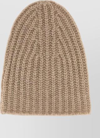 The Row cashmere beanie hat neutral ribbed knit