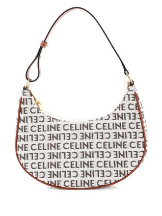 Celine Ava Bag All Over Logo Jacquard Small shoulder bag - Neutrals