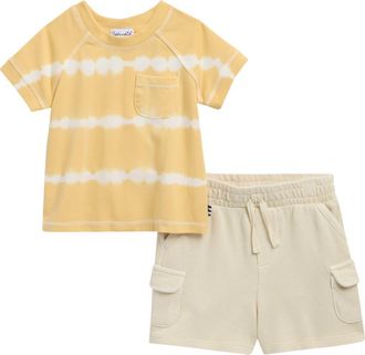 Splendid Sunny Tie Dye T-Shirt & Shorts Set in Sunny Ylw T Dye at Nordstrom, Size 12-18M
