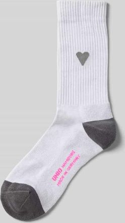 Unio Hamburg Socken mit Label-Print in Mittelgrau, Gr&ouml;&szlig;e 36-38