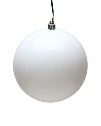 Vickerman Indoor/Outdoor 12In White Candy Ball Ornament