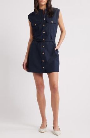 Frame Denim Cap Sleeve Cotton Safari Shirtdress in Navy at Nordstrom Rack, Size X-Small