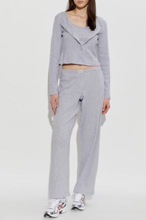 Sporty & Rich Loose-fit Cotton Trousers, Womens, Grey