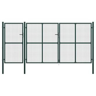 Berkfield Home Garden Gate Steel 400x150 cm Green