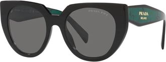 Prada Cat-eye Gepolariseerde Zonnebril - unisex - Zonnebrillen - Zwart - 52 MM - Accessoires