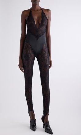 Givenchy Chandelier Lace & Jersey Bodysuit in Black at Nordstrom, Size Small