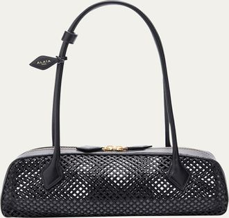 Alaia Le Teckel Medium Leather Net Shoulder Bag