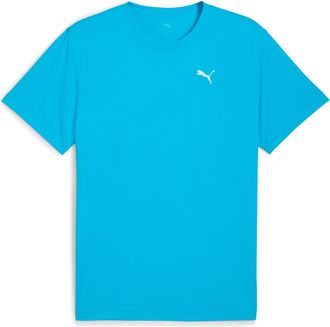 Puma Laufshirt PUMA GRAPHICS RUNNING FASTER TEE M, Herren, Gr. XXL, blau (speed blau), Web, Obermaterial: 100% Polyester, regular fit normal, Rundhals, Shi