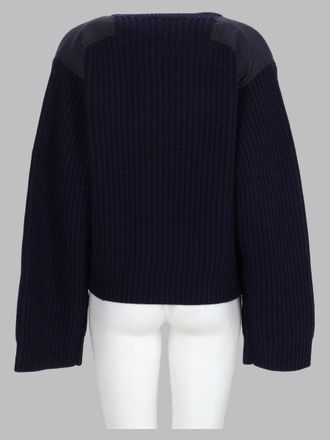 Ganni Ribbed Wool Sweater - Navy