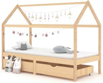 vidaXL Estructura De Cama Infantil Con Cajones Madera De Pino 90x200cm Vidaxl