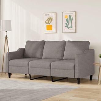 vidaXL Sof&aacute; De 3 Plazas De Tela Gris Taupe 180 Cm Vidaxl