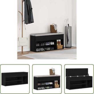 vidaXL Scarpiera rovere - Scarpiera Rovere Nero 102x30,5x45 cm in Legno Multistrato