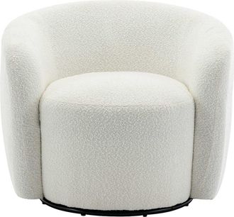 VENTE-UNIQUE.COM Sill&oacute;n cl&aacute;sico poli&eacute;ster blanco