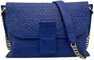 Loewe Pre-owned Avenue Shoulder Bag - Dames - Vintage Schoudertas - Blauw - ONE Size - Leer - Vintage
