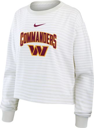 Nike Washington Commanders Primetime Nike Womens Cropped Long-Sleeve T-Shirt in White | 05KV0CEB9E-PFN