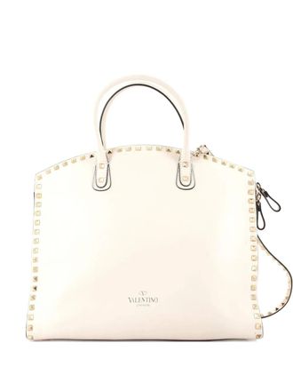 Valentino Garavani Rockstud Convertible Dome Full Studded Leather tote bag - Toni neutri