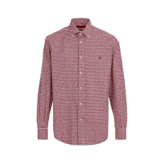 Carolina Herrera Gingham Check Poplin Shirt - Heren - Casual Overhemden - Rood - M - Katoen - Overhemden