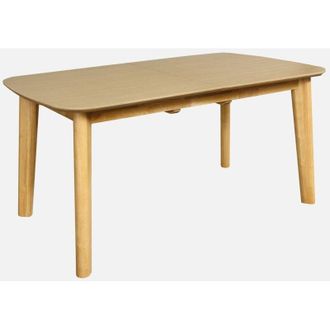 Sweeek Sweeek - Tavolo da pranzo rettangolare allungabile 160 - 210 cm, rivestito in rovere e metallo