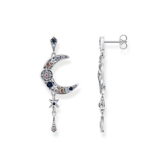 Thomas Sabo Thomas Sabo Ohrringe Royalty Mond mit Steine silber mehrfarbig H2200-945-7
