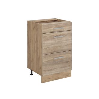 Vicco Mueble Bajo De Cocina R-line, Sonoma/roble Dorado, 50 Cm Sin Encimera, Vicco