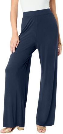 Roaman's Ultra Drape Pull On Pant in Navy at Nordstrom, Size Medium