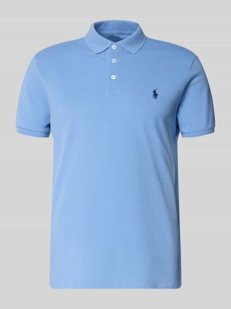 Polo Ralph Lauren Slim Fit Poloshirt aus Baumwoll-Mix in Bleu, Gr&ouml;&szlig;e XXL