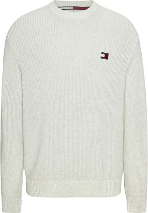 Tommy Jeans Organisch Katoenen Ribtrui - Heren - Ronde hals truien - Grijs - XL - Katoen - Truien & Vesten