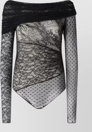 Pinko off-the-shoulder lace polka dot top