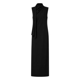 Liviana Conti Midi-jurk met ge&iuml;ntegreerde sjaal - Dames - Jurken - Zwart - Maat: L