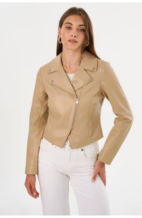 LaMarque Pascale | Fitted Faux Leather Jacket in Wheat at Nordstrom, Size Xx-Small