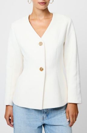 French Connection Boiled Wool Jacket in Porcelain Cream at Nordstrom, Size 12