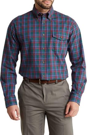 Brooks Brothers Regular Fit Plaid Twill Button-Down Shirt in Zinfandel Plaid at Nordstrom Rack, Size X-Large