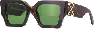 Off-white Sunglasses Square Full Rim, Havana Frame And Green Lens Oeri128Catalina6055
