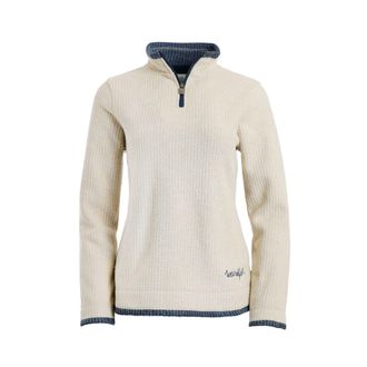 Weird Fish Womens/Ladies Beye Grid Eco Friendly Quarter Zip Fleece Top (Ecru) - Size 16 UK
