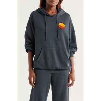 Aviator Nation Sunset Patch Hoodie in Charcoal at Nordstrom, Size X-Large
