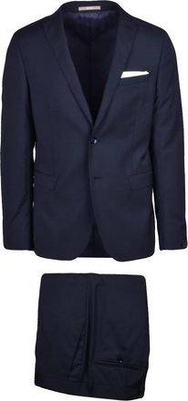 Paoloni Blue Sartorial Virgin Wool-Blend Suit