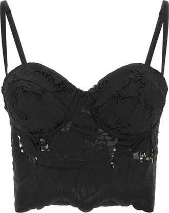 L'agence Tops, Dames, Zwart, M, Katoen, Sonya Lace Bustier