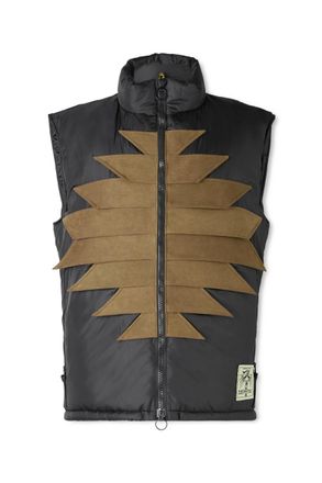 KAPITAL Zepher Suede-Trimmed Shell Gilet
