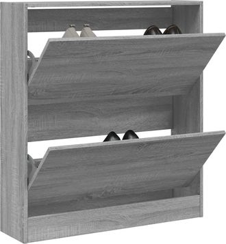 vidaXL Zapatero De Madera De Ingenier&iacute;a Gris Sonoma 80x21x87,5 Cm Vidaxl