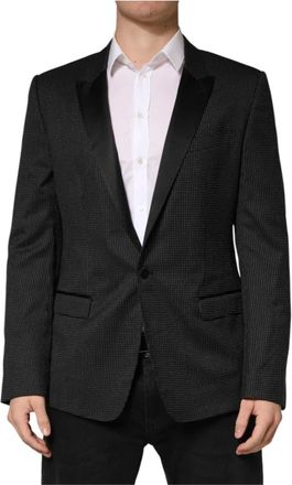 Dolce & Gabbana Fantasy Single-Breasted Jacket - Heren - Blazers - Grijs - XL - Katoen - Jassen