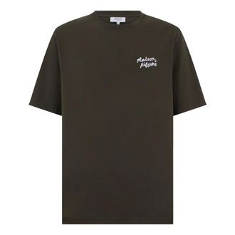 Maison Kitsun&eacute; T-Shirts, male, Brown, Size: 2XL Cotton T-shirt with logo