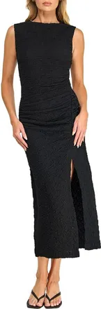 Socialite Sleeveless Textured Knit Maxi Dress in Black at Nordstrom, Size X-Large