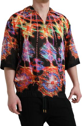Dolce & Gabbana Mens Multicolor Luminarie Print Cotton T-Shirt