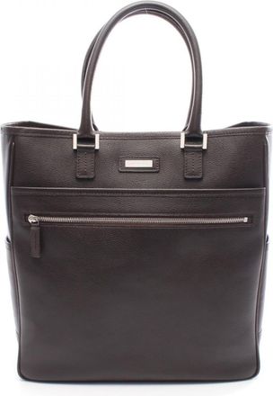 Burberry Brown Leather Handbag Tote Bag (Pre-Owned)