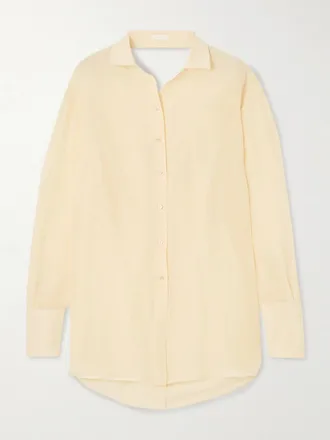 Givenchy Camicia A Schiena Scoperta In Seta E Lino Con Drappeggio - Avorio